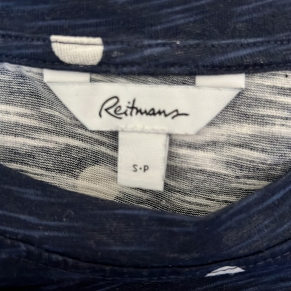 Reitmans Navy Polka Dot Short Sleeve Tee - Picture 3 of 3